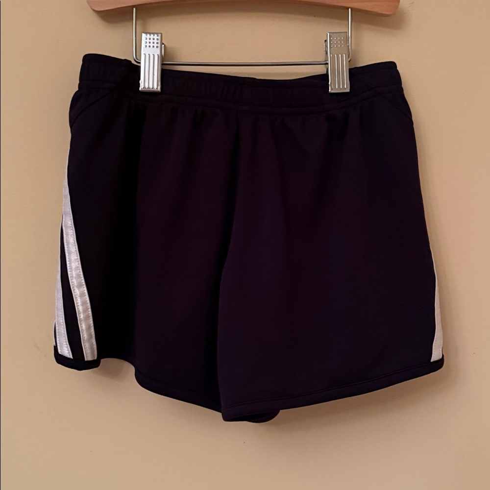 Adidas Kids Black Shorts with White Stripes‎ M(10/12) - Picture 2 of 5